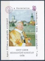 1996 II. János Pál pápa Apor Vilmos sírjánál imádkozik - Győr emlékív