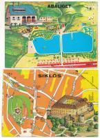 38 db MODERN magyar térképes képeslap / 38 modern Hungarian map postcards