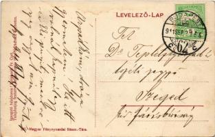 1911 Budapest XIV. Angol Park, Amerikai magas vasút (hullámvasút), "Le a cilinderrel!". Ig...