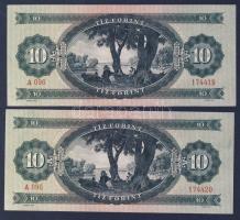 1949. 10Ft (2x) egymásutáni sorszámmal T:II+ Csak egyszer hajtva!