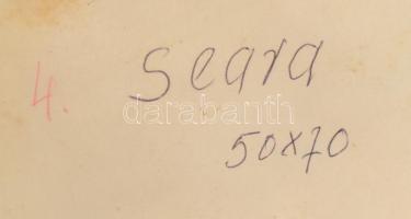 Póka Zsombori Erzsébet (1913-1997): Erdélyi este, 1980-as évek. Akvarell, papír, jelzett. Hátoldalán...