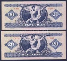 1980. 20Ft (2x) egymásutáni sorszámmal T:I