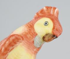 Herendi papagáj. Jelzett kézzel festett, certifikáttal, dobozában, hibátlan, m: 12,5 cm