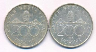 1994. 200Ft "Deák" Ag (2x) T:AU,XF patina Adamo F13.1