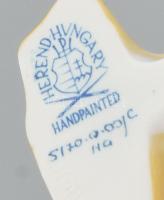 Herendi pelikán. Jelzett, kézzel festett, certifikáttal, dobozában, hibátlan, m: 9 cm