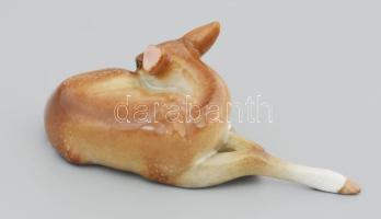 Herendi őzgida. Jelzett, kézzel festett, eredeti dobozában, hibátlan, h: 9 cm