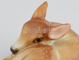 Herendi őzgida. Jelzett, kézzel festett, eredeti dobozában, hibátlan, h: 9 cm