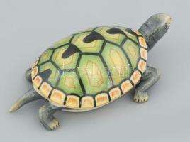 Herendi teknős. Jelzett, kézzel festett, hibátlan, eredeti dobozában, h: 10 cm. Ritka! /// Herendi t...