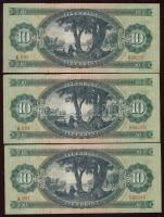 1960. 10Ft (3x) egymásutáni sorszámmal T:II+ Egyszer hajtva, alig látható hajlással, törve nem!