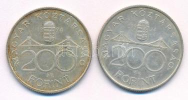 1994. 200Ft "Deák" Ag (2x) T:AU,XF patina Adamo F13.1