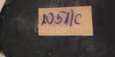 Iparművész kerámia dísztál, Mázas kerámia, matricával jelzett, kis mázhibával 17 cm