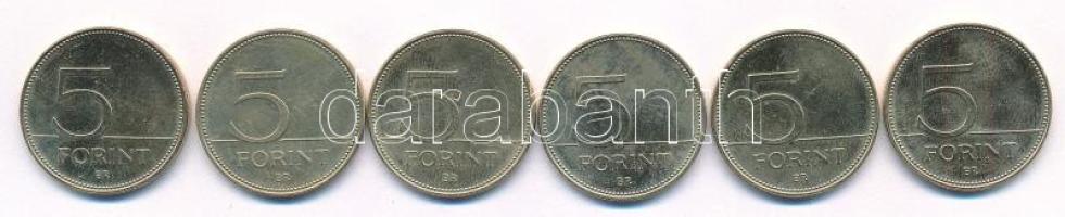 2021. 5Ft Cu-Ni-Zn "75 éves a Forint" (6xklf) teljes sor T:AU