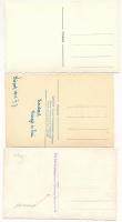 3 db régi fotó képeslap magyar katonatisztek esküvőjéről / 3 pre-1945 photo postcards of Hungarian s...