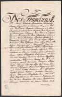 1799. Pest  A királyi kúria irata Forgon János emberölési ügyében, amelyben fellebbviteli bíróságként szerepelt.  Viaszpecsét lepergett. Az iratot aláírták felsőbüki Nagy József királyi személynök és térképész és Ürményi János.