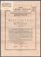 1948 Biztosítási kötvény 30f kézbesítési portó szelvénnyel