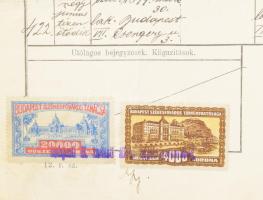 1924 Budapest anyakönyvi kivonat városi és állami illetékbélyegekkel