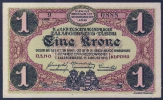 Zalaegerszeg/hadifogolytábor 1916. 1K T:I- két sarkán papírragasztó nyomokkal