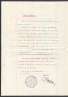 1928 Torino olasz iskolai bizonyílvány 2L szignettával és torinoi illetékbélyeggel