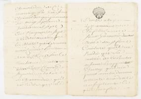 1761. december 30. 
Francia nyelvű közjegyzői kézirat 42 beírt oldal, laponként 10 Sol bélyegzett o...