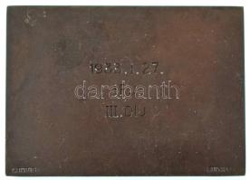 Berán Lajos (1883-1943) 1934. "Magyar Sí Szövetség" bronz díjplakett hátoldalán "1933...