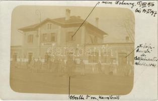 1916 Mladenovac (Belgrade), Bahnhof / railway station, K.u.k. soldiers. photo (fa)