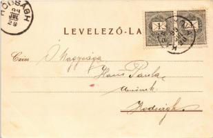 1899 (Vorläufer) Bácsordas, Karavukova, Karavukovo; Kirche, Pfarrhaus, Lehrer-Wohnung, Gemeindehaus,...