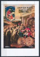 2001/31 Árpád-házi királyok Kiadatlan emlékív terve vékony papíron színes cromalin eredeti próbanyomat, RR!