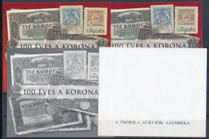 2000/1 100 éves a Korona 4 db-os emlékív garnitúra (20.000)