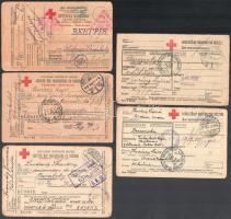 1916-1917 5 db hadifogoly levelezőlap / 5 POW postcards