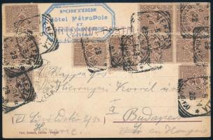 1904 Dekoratív képeslap 10 db bélyeggel / Postcard with 10 stamps "VENEZIA" - Budapest