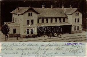 1901 Lasva, Kolodvor / railway station. photo + "K. UND K. MILIT. POSTA XXVIII LASVA" (EK)