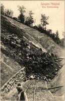 Sarajevo-Visegrad, Eine Erdrutschung. Verlag Albert Thier 1910. / landslide on the railway tracks