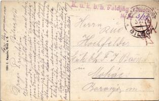 1917 Bileca, street + "K.u.k. Feldjägerbaon No." (fl)