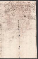 1729 Latin és magyar ny. levél, Farkas György aláírásával, Borbély Mihály ügyeiről, szakadásokkal