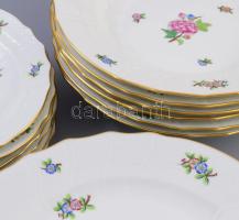 Herendi Viktória mintás 3x6 személyes tányér készlet leveses, sütemény és lapos tányér. Kézzel feste...