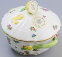 Herendi Viktória leveses tál. Kézzel festett, jelzett, minimális kopással d:28 cm