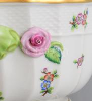 Herendi Viktória leveses tál. Kézzel festett, jelzett, minimális kopással d:28 cm