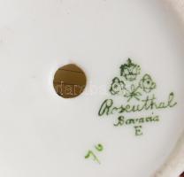 Rosenthal bordázott kiskaspó, jelzett, kopással, m: 7 cm