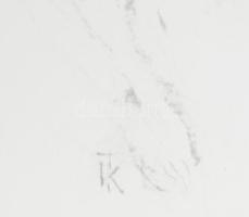 Kárpáti Tamás (1949-): Krisztus (cím nélkül). Szén, papír, jelzett, a hátoldalán Kárpáti Tamás autog...