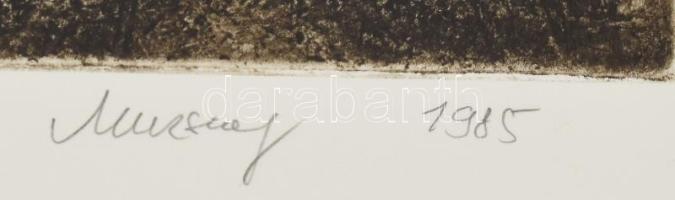 Muzsnay Ákos (1945-): Ady emlékére, 1985. Rézkarc, papír. Jelzett. 24×22 cm