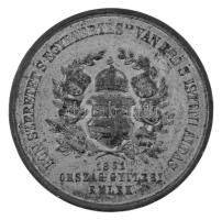 1861. "Országgyűlési Emlék" kétoldalas Sn emlékérem. "HON SZERETET 'S EGYETÉRTÉS...