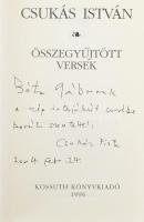 Csukás István: Összegyűjtött versek. DEDIKÁLT! Bp., 1996, Kossuth. Kiadói egészvászon-kötés, foltos ...