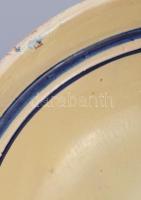 Formás tál. Székelyföld, cca 1900, mázhibákkal, d: 27 cm