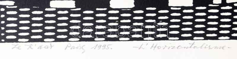 Joseph Kádár (1936-2019): L'Horizontalisme, 1995. Szitanyomat, papír. Jelzett. Művészpéldány E....
