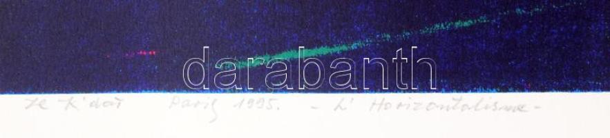 Joseph Kádár (1936-2019): L'Horizontalisme, 1995. Szitanyomat, papír. Jelzett. Művészpéldány E....