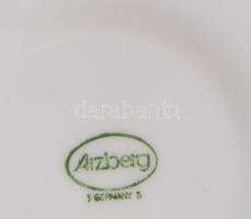 Arzberg retro fehér 6 személyes reggeliző készlet, csészék aljakkal és desszertes tányérok, jelzett,...