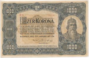 1920. 1000K "Orell Füssli Zürich" nyomdahely jelöléssel T:F kis szakadás Adamo K36