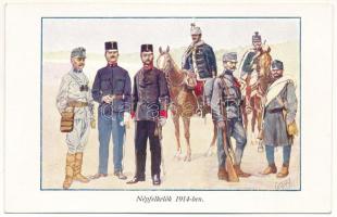 Honvédség Története 1868-1918 - 10 db régi színes magyar katonai képeslap Garay szignóval / 10 pre-1...