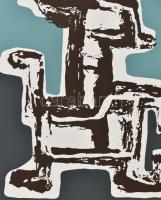 Frank Magda (1914-1997): Szoborterv zöldben. Szitanyomat, papír, jelzett, számozott (6/40), 40x26,5 ...