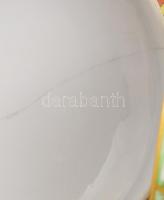 Óherendi Viktória mintás fedeles csokoládés csésze alátéttel. Jelzett, csészén és fedelén repedéssel...